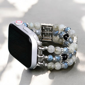 Ambachtelijke Labradoriet Indigo Stretch Apple Watch-band