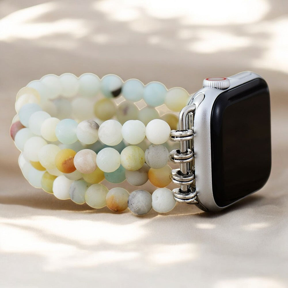 Amazoniet Jaspis Rekbare Apple Watch Band