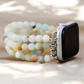 Amazoniet Jaspis Rekbare Apple Watch Band