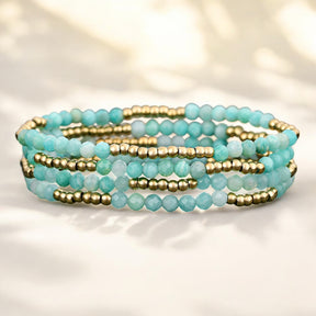 Gloeiende Amazoniet Armband Set
