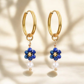 Lapis Blossom Parel Oorringen