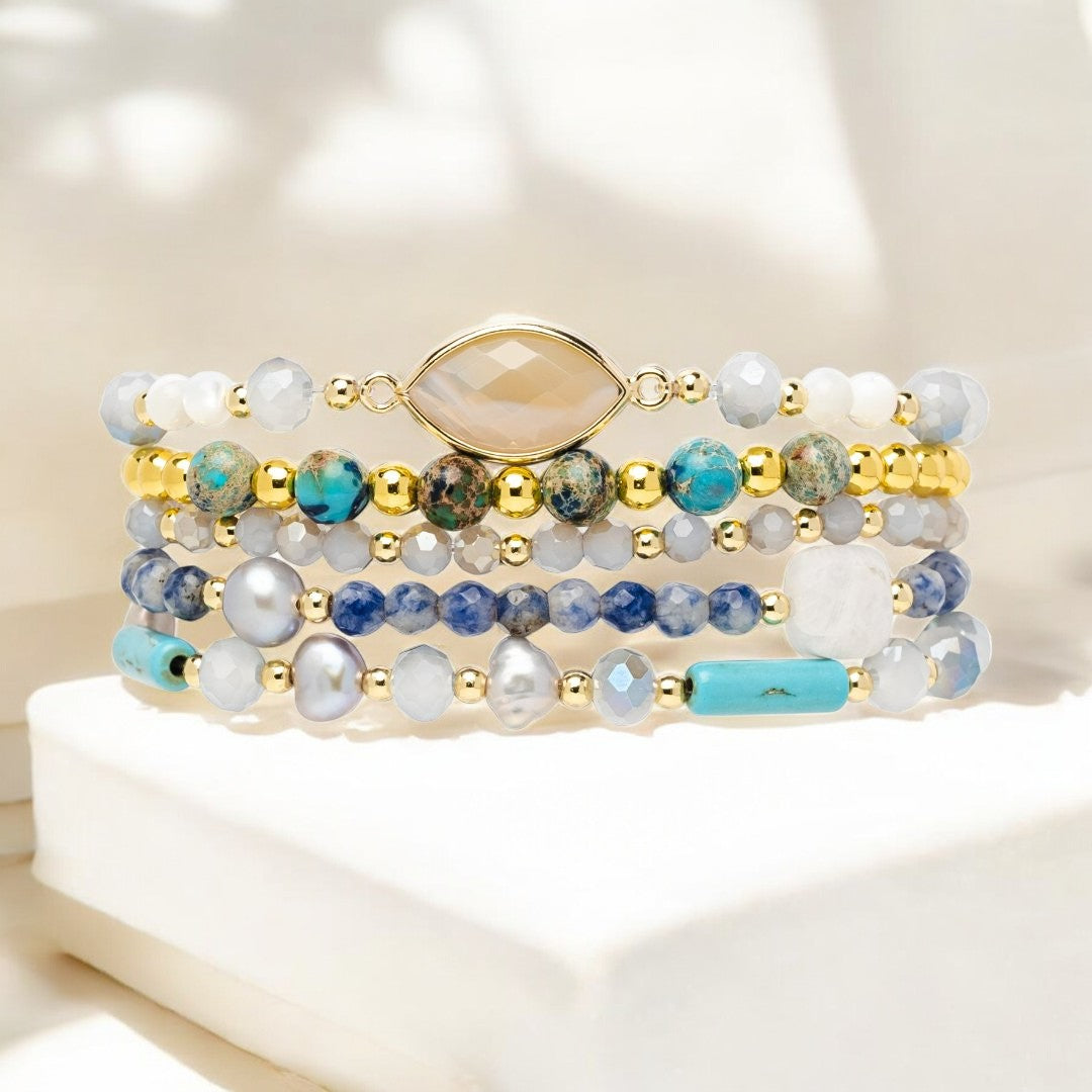 Kasjmier turquoise stretch Apple Watch -bandje