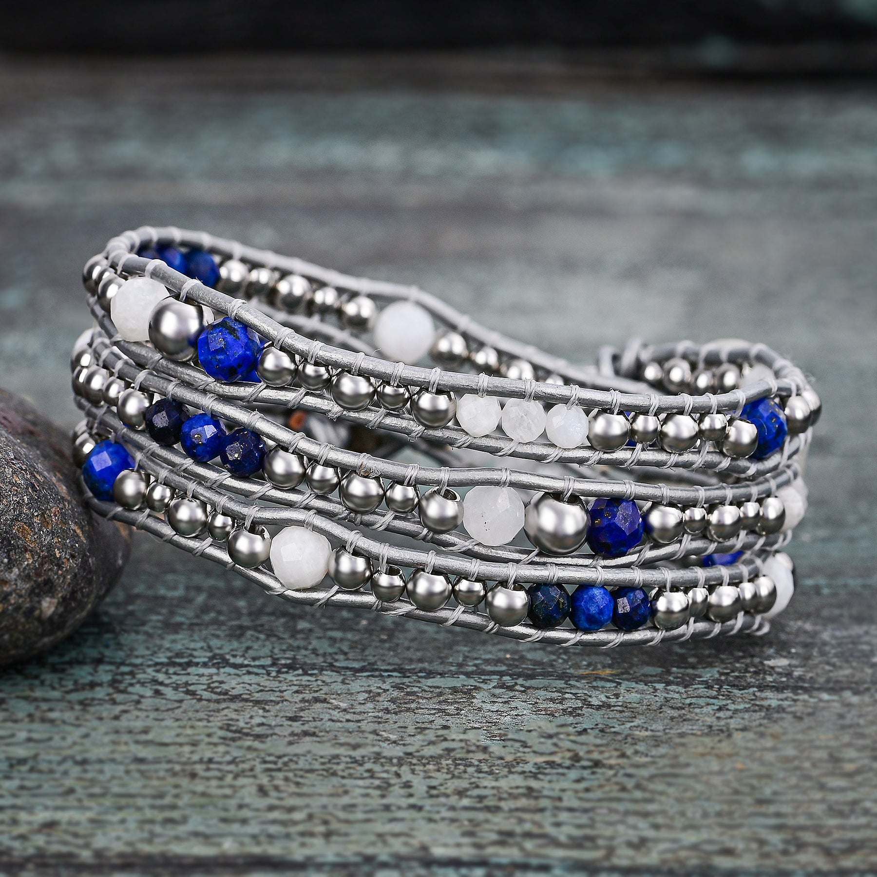 Celestial Lapis Beschermingswrap Armband