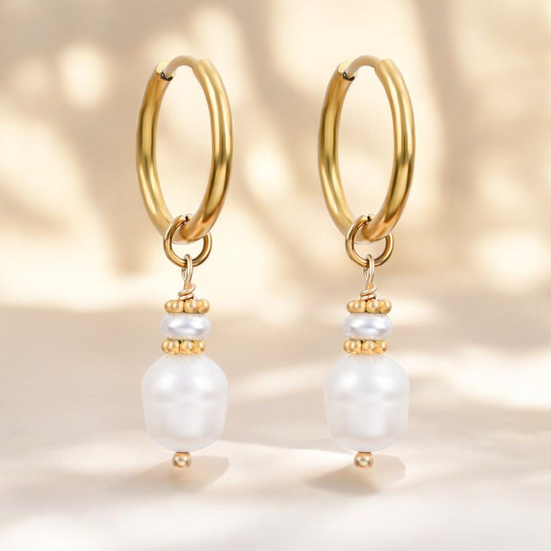 Gouden Grace Parel & Agaat Creolen