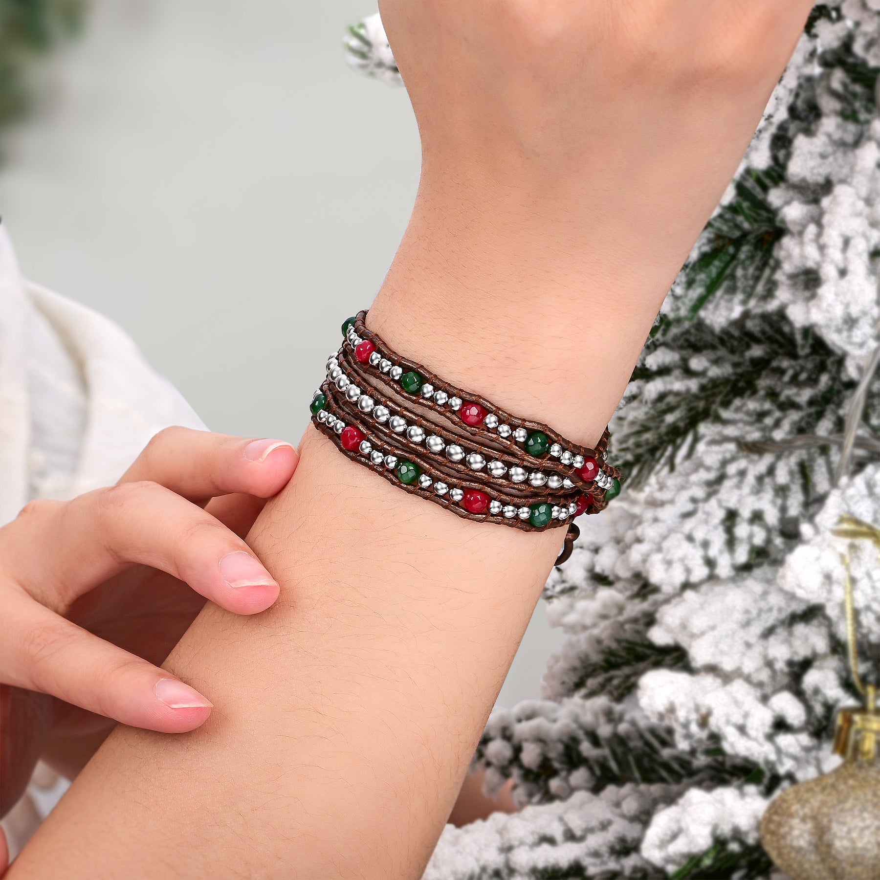 Winter Wonderland Kerst Wikkelarmband