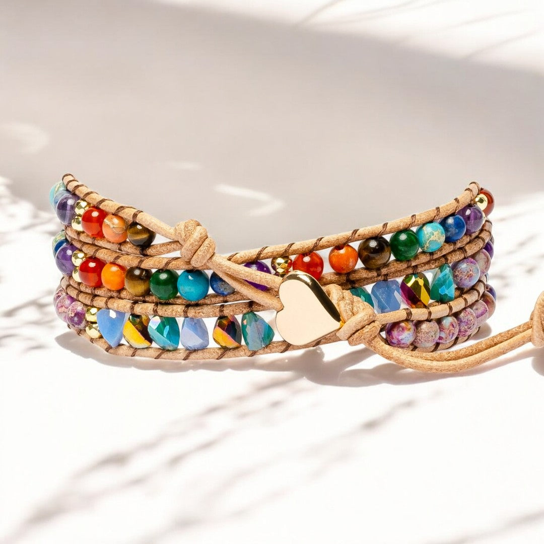 Chakra Liefde Regenboog Wikkelarmband