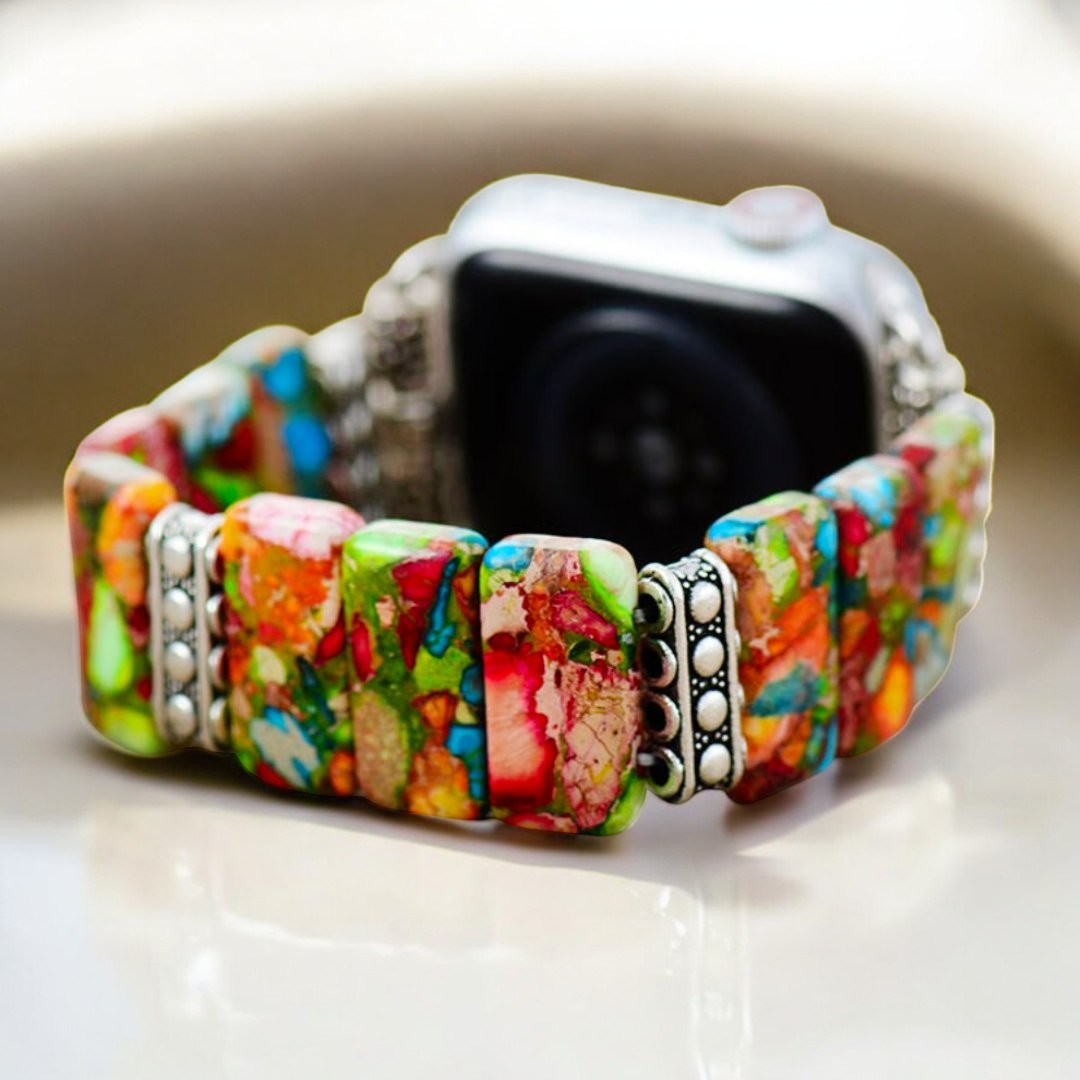 Chique Bloemen Stretch Apple Watch Bandje
