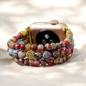 Crimson Jasper Stretch Apple Watch-band