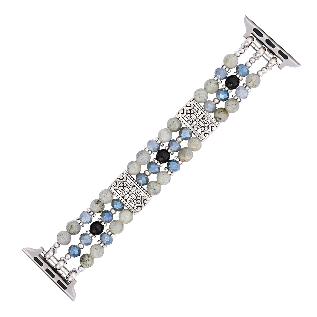 Ambachtelijke Labradoriet Indigo Stretch Apple Watch-band