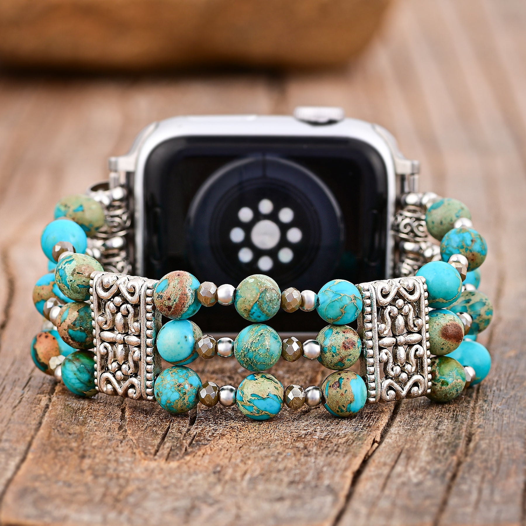 Ambachtelijke Turquoise Spirit Stretch Apple Watch Band