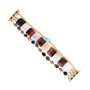 Middernacht Bloom Toermalijn Rekbare Apple Watch Band