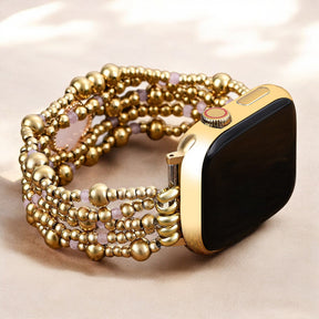 Betoverende Rozenkwarts Elegantie Rekbare Apple Watch Band