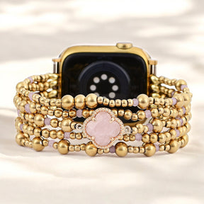 Betoverende Rozenkwarts Elegantie Rekbare Apple Watch Band