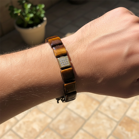 Heren Rode Tijgeroog Armband