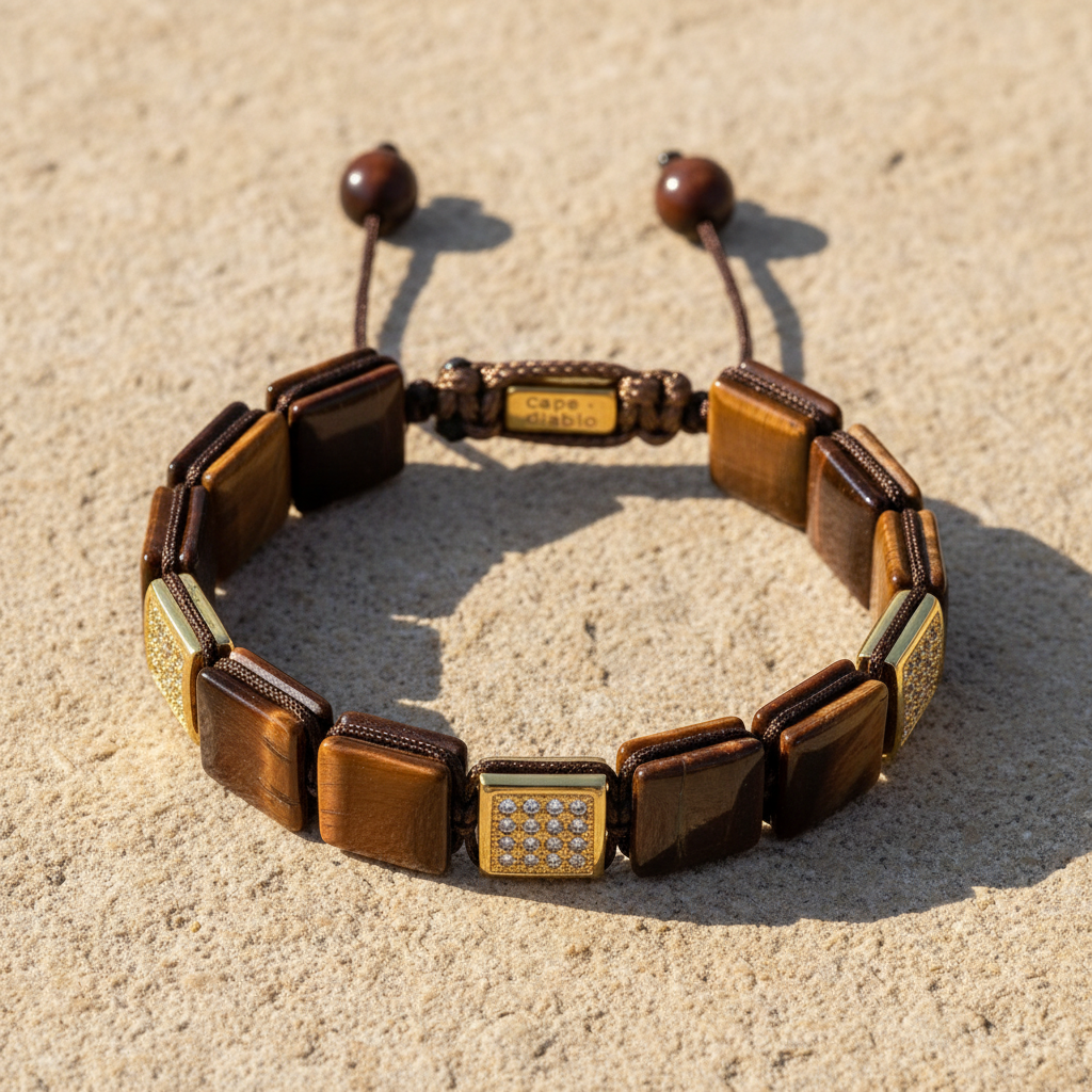 Heren Rode Tijgeroog Armband
