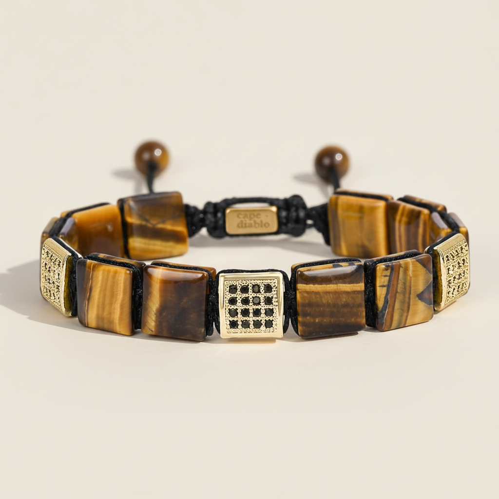Heren Gele Tijgeroog Armband