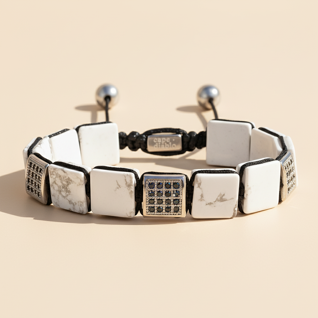 Heren Wit Turquoise Armband