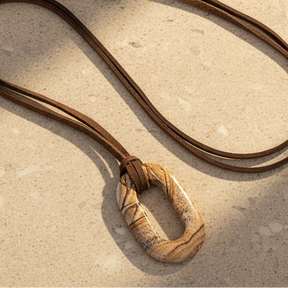 Suède afbeelding steen sereniteit ketting