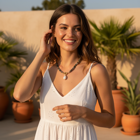 Agaat Parel Bedel Ketting