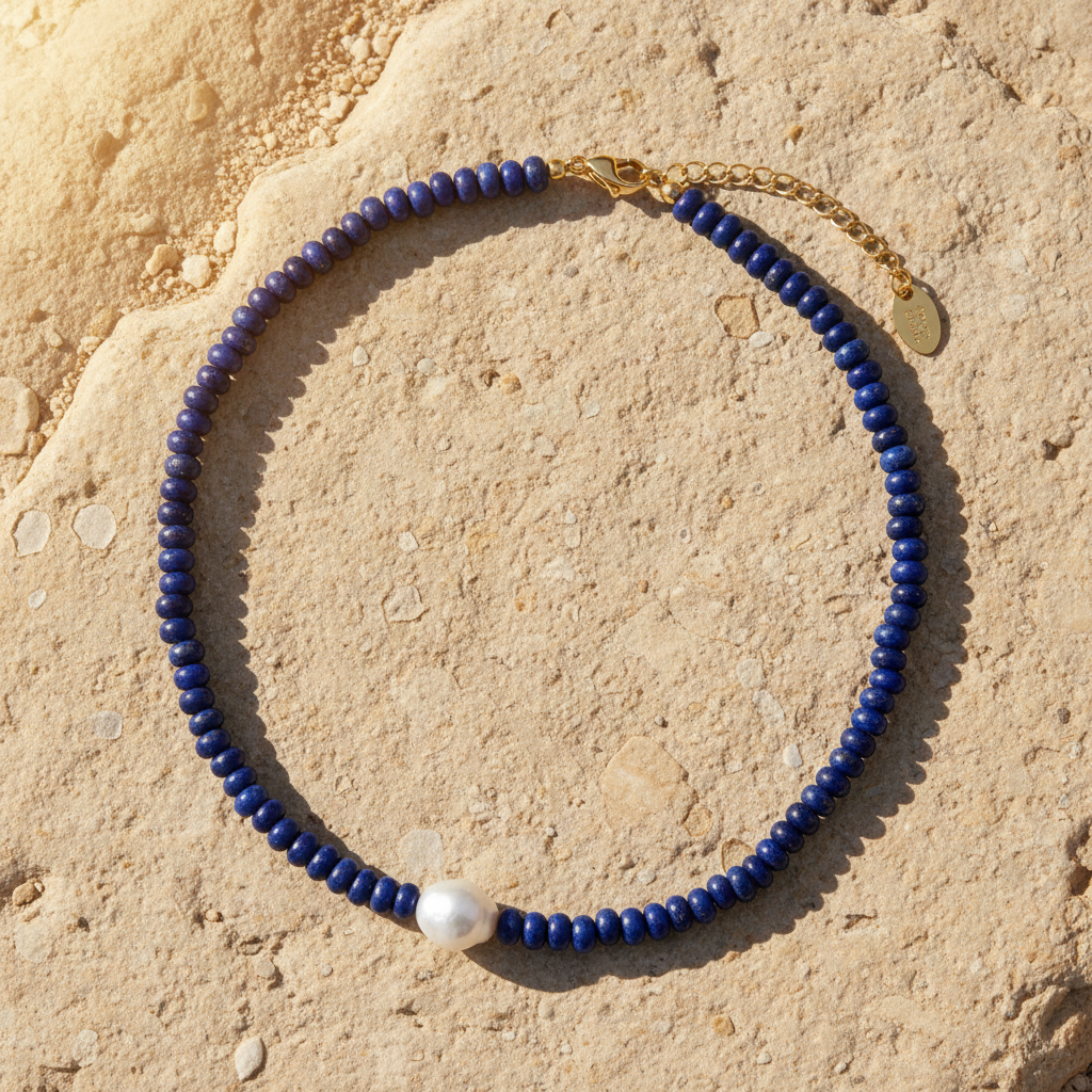 Midnight Lapis Parelketting