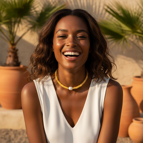 Gouden Citrien Parelketting