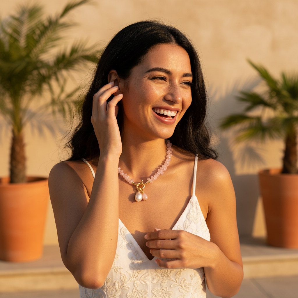 Rozenkwarts Bedelketting