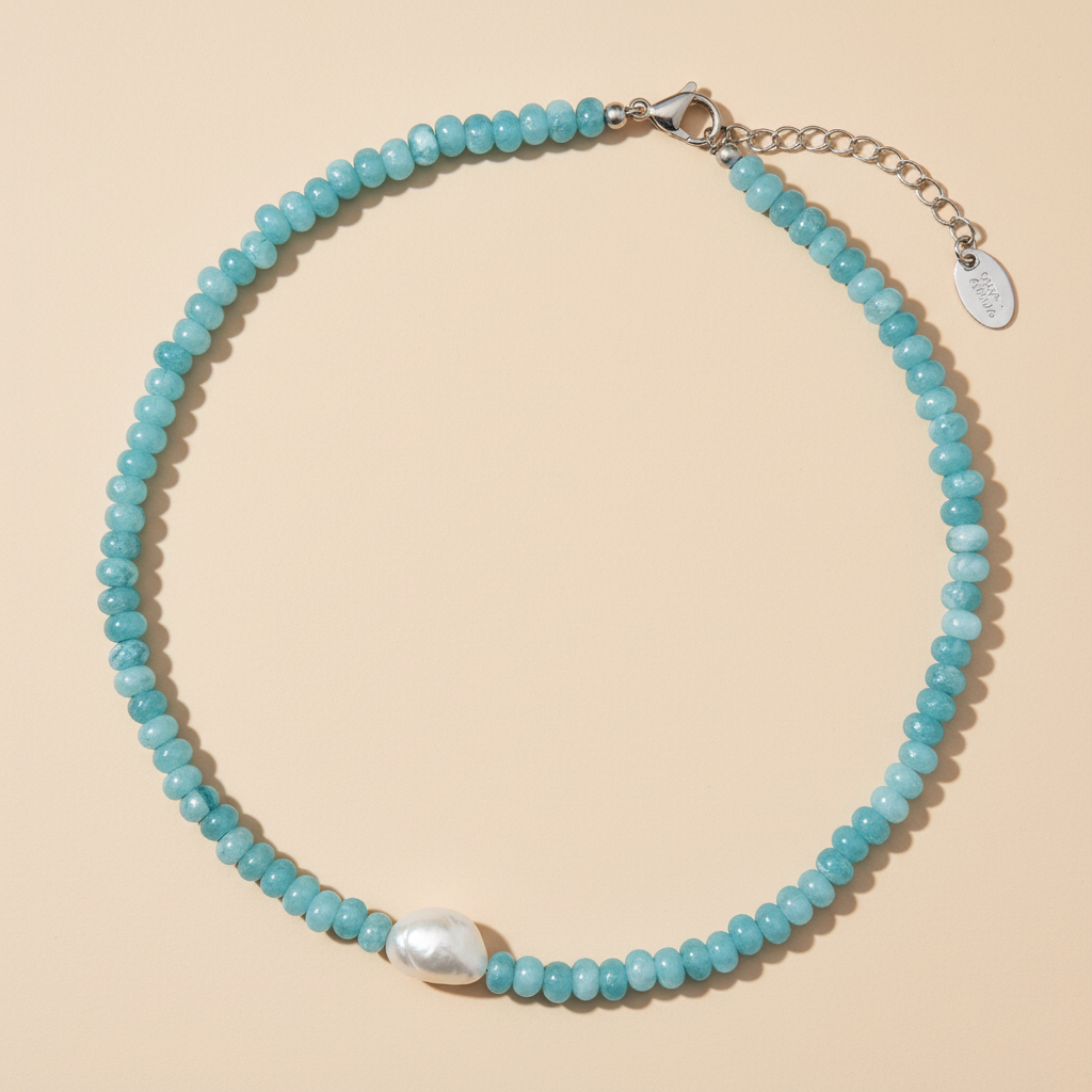 Jade Bloesem Parelketting