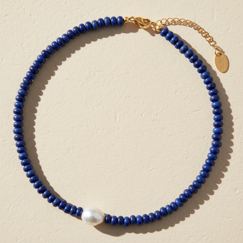 Midnight Lapis Parelketting