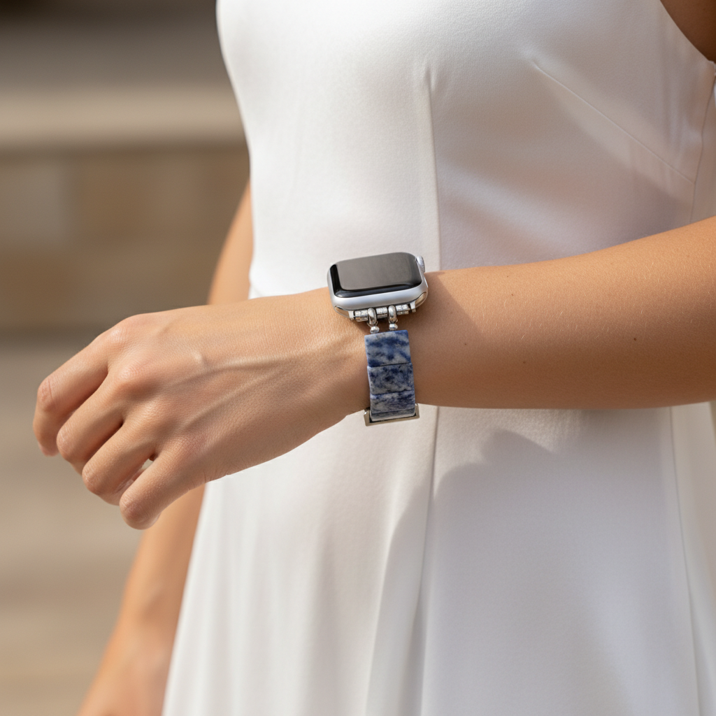 Blauwe Horizon Sodaliet Rekbare Apple Watch Band