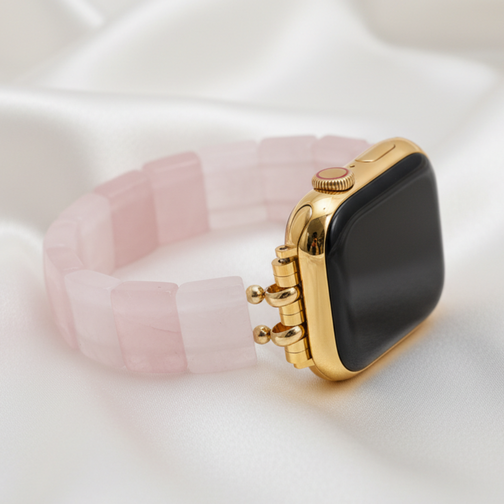 Blush Liefde Kwarts Rekbare Apple Watch Bandje