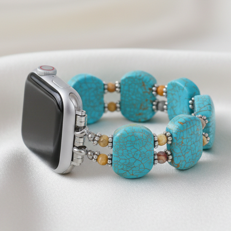 Turkooise Howliet Horizon Rekbare Apple Watch Band