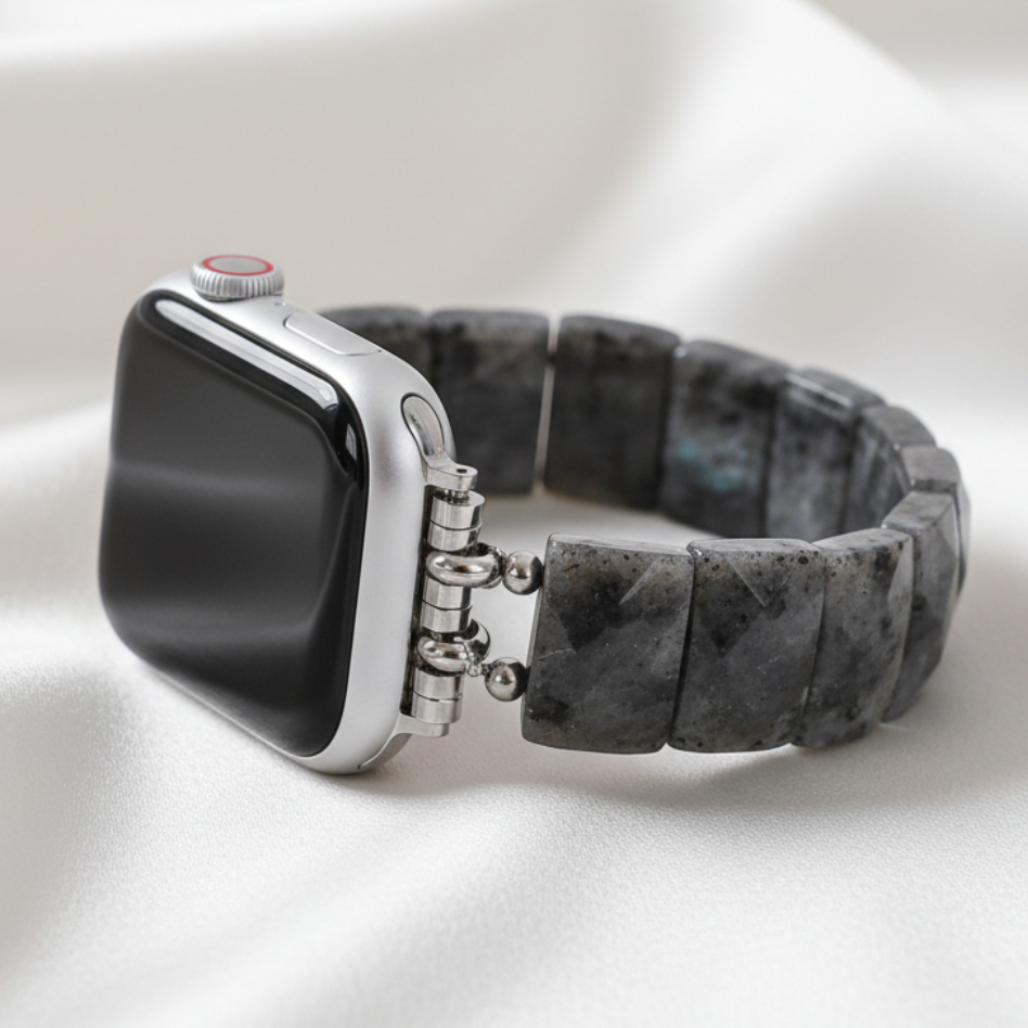 Middernacht Balans Steen Rekbare Apple Watch Band