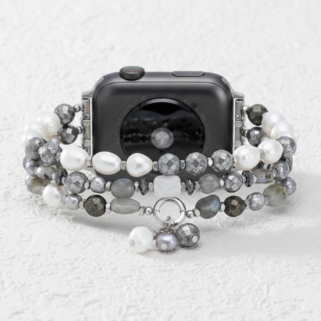 Lunar Luxe Parel Elastische Apple Watch Band