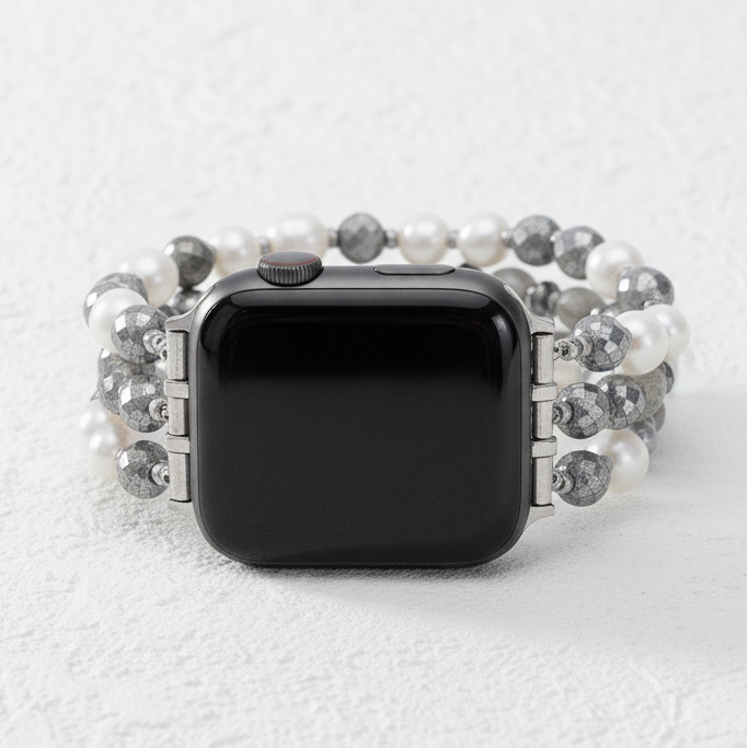 Lunar Luxe Parel Elastische Apple Watch Band