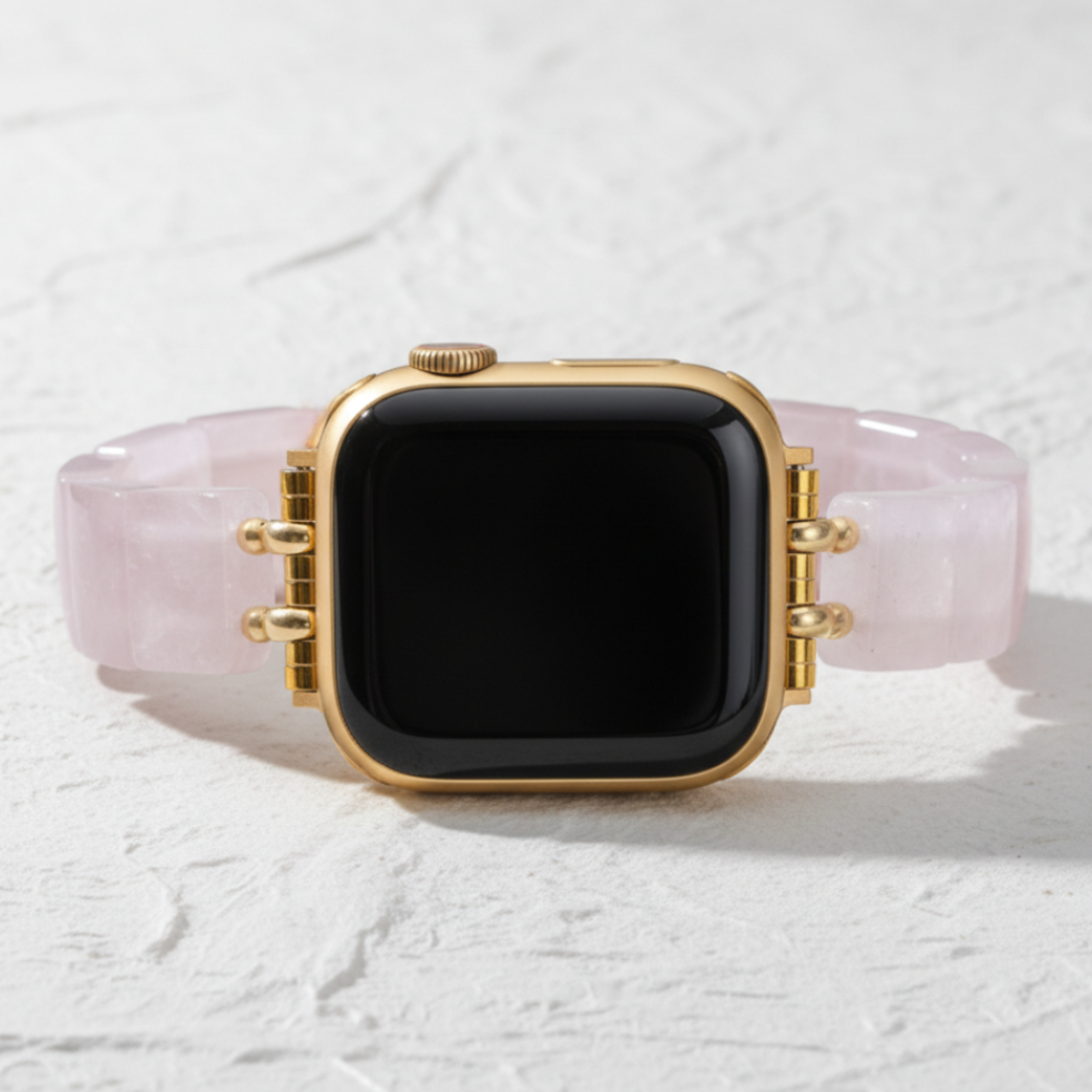 Blush Liefde Kwarts Rekbare Apple Watch Bandje