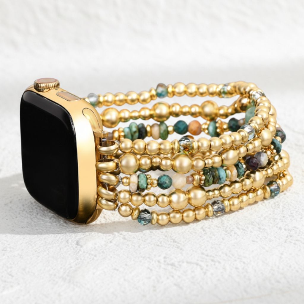 Gouden Oase Rekbare Apple Watch Bandje