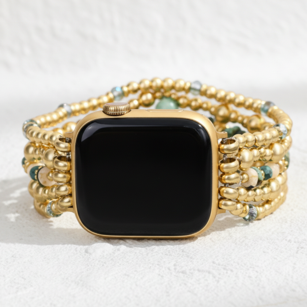 Gouden Oase Rekbare Apple Watch Bandje