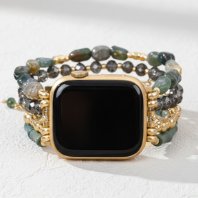 Gouden Groene Rekbare Apple Watch-band