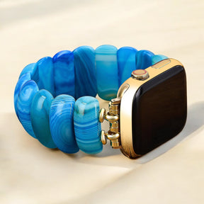 Blue Lagoon Agaat Rekbare Apple Watch Band