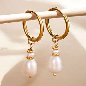 Gouden Grace Parel & Agaat Creolen