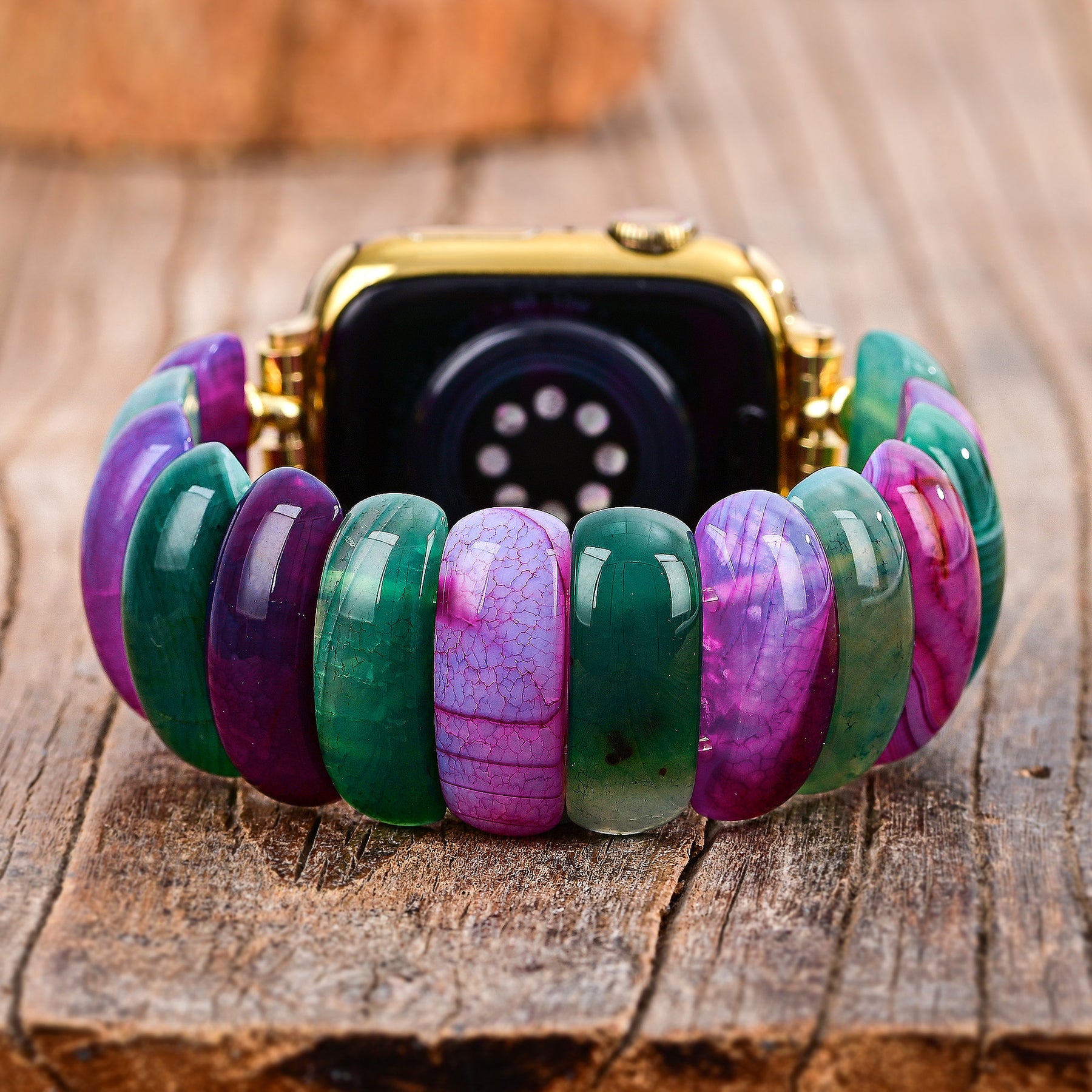 Bohemian Jewel Agate Stretch Apple Watch Band