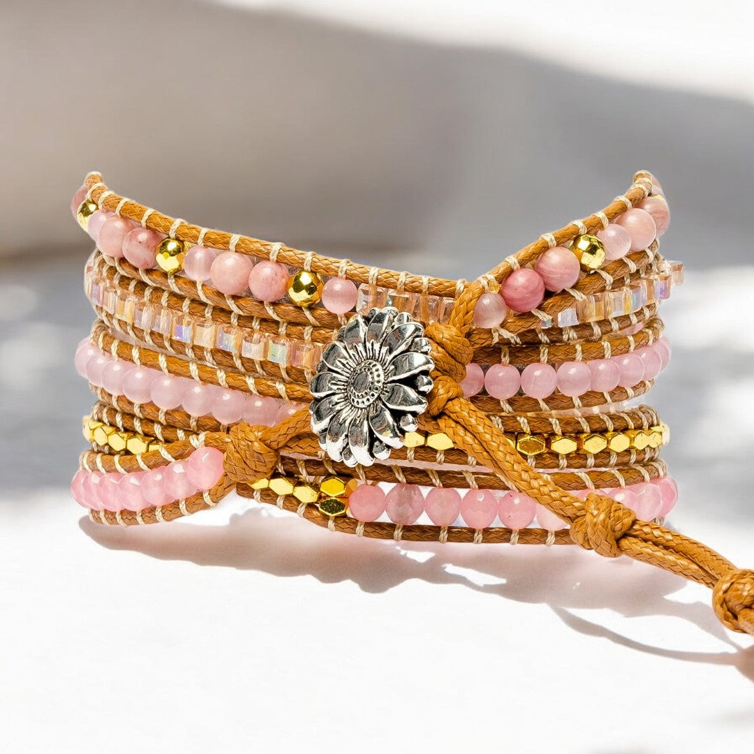 Gouden Rozenkwarts Apple Watch-band