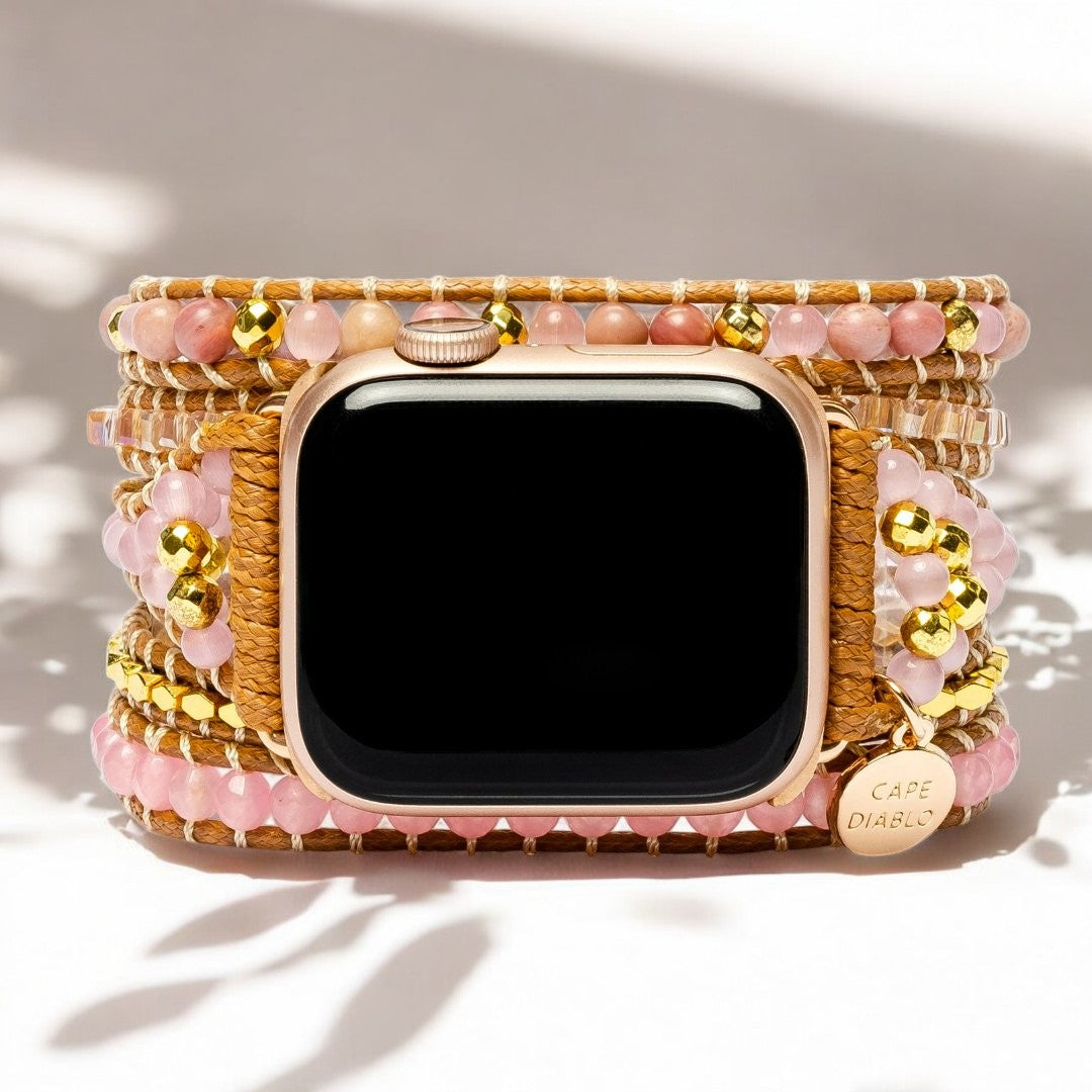 Gouden Rozenkwarts Apple Watch-band