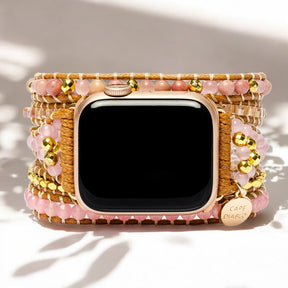 Gouden Rozenkwarts Apple Watch-band
