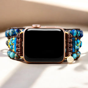 Elegante blauwe jaspis Apple Watch-band
