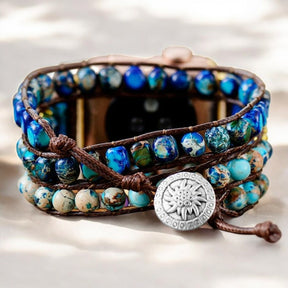 Elegante blauwe jaspis Apple Watch-band