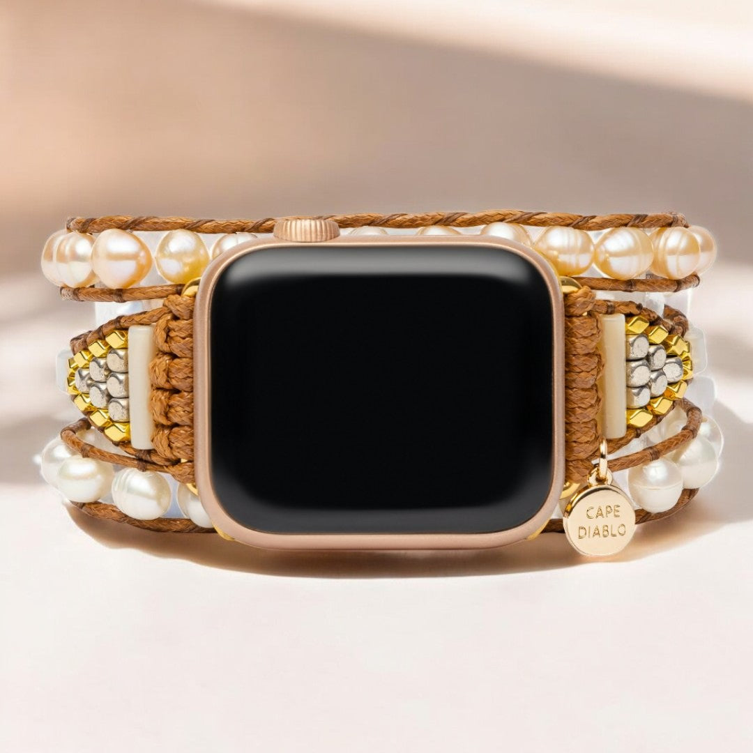 Elegante zoetwaterparel Apple Watch-band