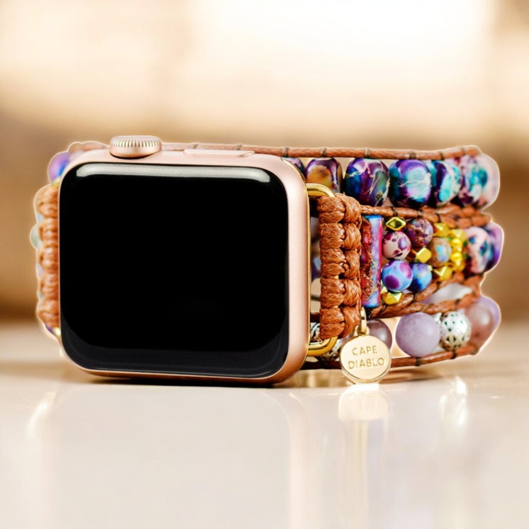 Sierlijke paarse Jasper Apple Watch -band