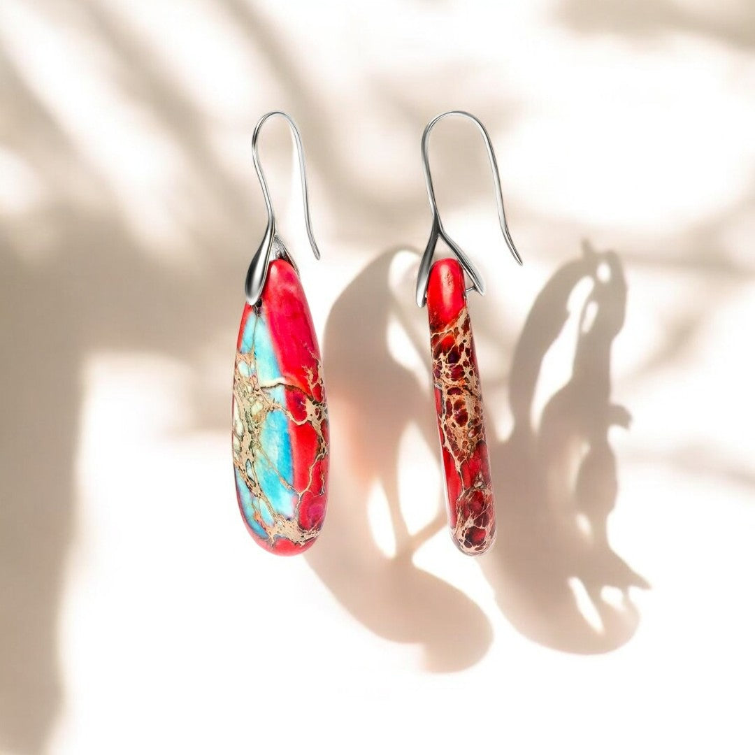 Keizerlijke Jasper Teardrop oorbellen