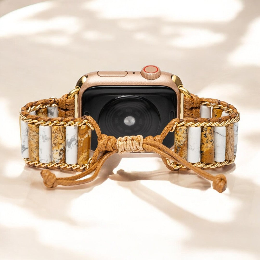Gekoppelde Howliet Jaspis Apple Watch Band